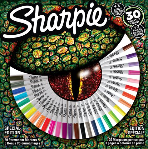 You can see it through the paper on the other side but it won't bleed onto the next page so it's good for colouring books where the pages are separated. SHARPIE Special Edition 30 Pack Markers with 3 Bonus ...