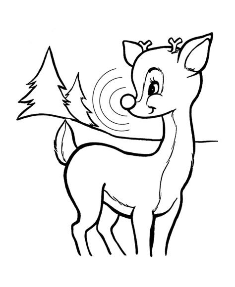 22 Printable Rudolph Printable Reindeer Christmas Coloring Pages Png