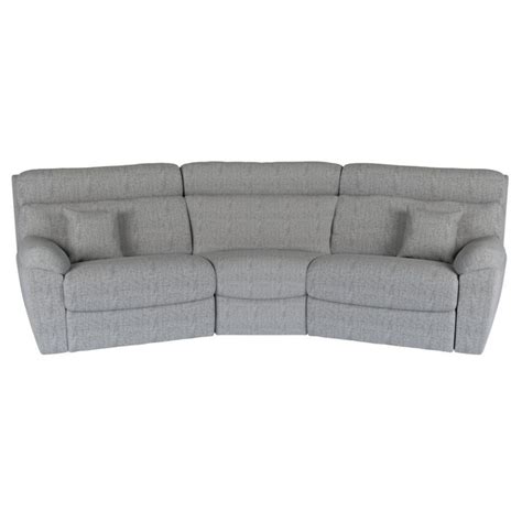 Scs Living Grey Cloud Fabric 4 Seater Curved Static Sofa By Scs
