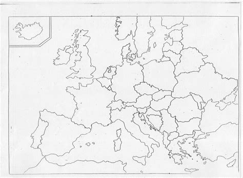 Europa Mapa Konturowa Ze Stolicami Krak W Mapa