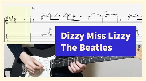 The Beatles Dizzy Miss Lizzy Guitar Cover With Tab Youtube
