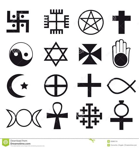 The Collection Text Of Religious Symbols Stock Vector