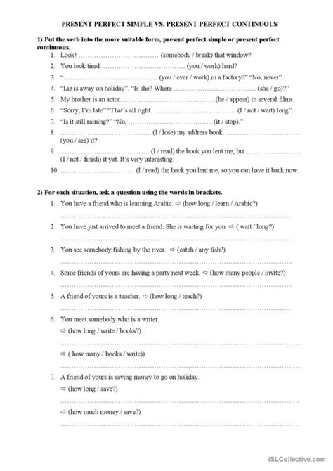 Present Perfect Simple And Present P English Esl Worksheets Pdf Doc
