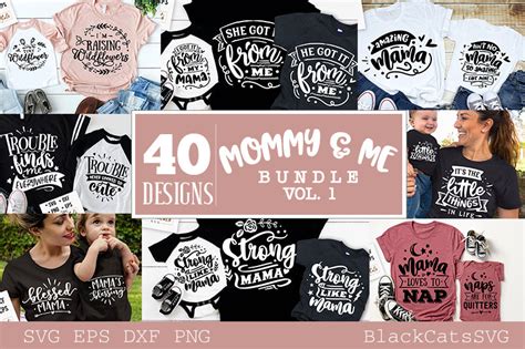 Mommy and me SVG bundle 40 designs – BlackCatsSVG
