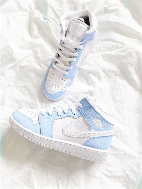 Baby Blue Nike Air Jordan 1 Mid The Custom Movement White Nike