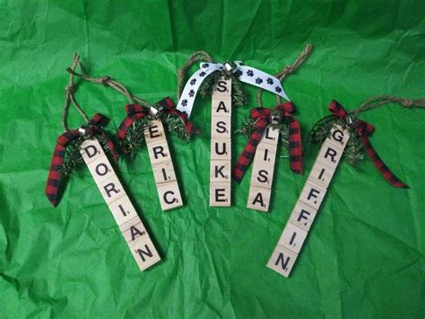 Scrabble Tile Ornaments Holiday Scrabble Personalized Etsy