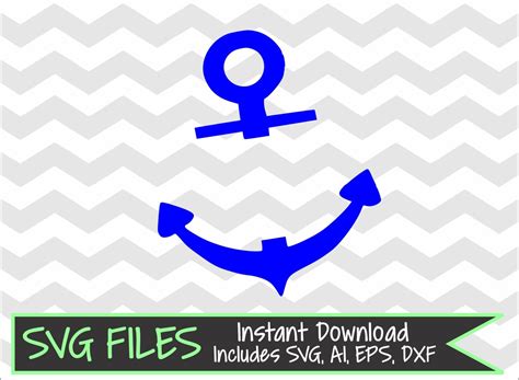 Split Anchor Nautical Svg Dxf Eps Ai Silhouette Cameo By Svgfiles