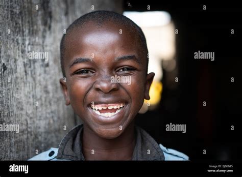 Cute Happy Poor Black Child Stock Photo Alamy
