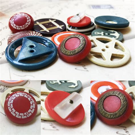 Sewing Button Lot Vintage Craft Buttons Bakelite Casein Glass Etsy