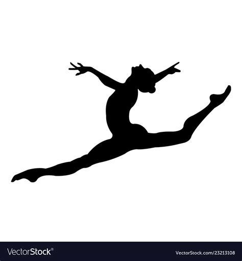 Leaping ballet dancer silhouette Royalty Free Vector Image