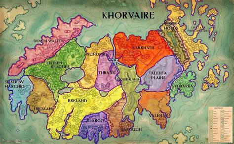 Khorvaire Eberron Dungeons And Dragons Colour Map Print Poster 30x20