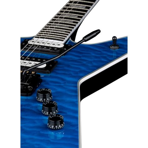 Dean Ml Select 24 Kahler Quilt Top Guitar Ebony Fretboard Trans Blue