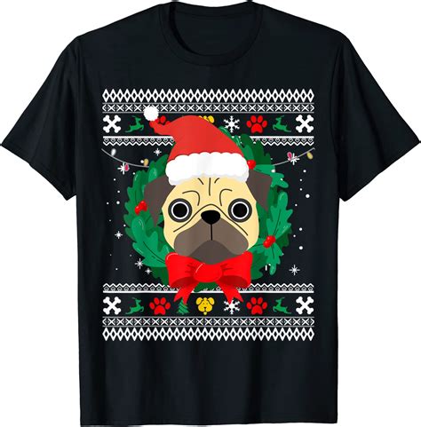 Pug Ugly Christmas Sweater T Shirt Clothing Shoes And Jewelry