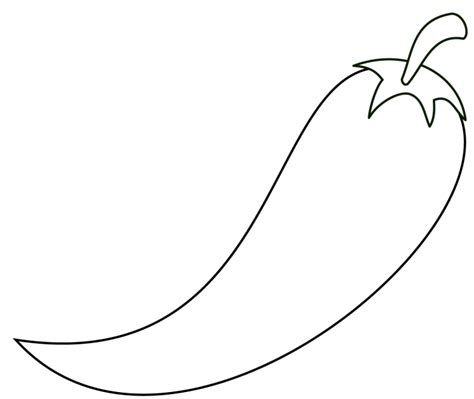 A Chili Pepper Coloring Page - Free Printable Coloring Pages for Kids