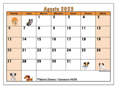 Calendario Agosto De 2023 Para Imprimir “481ds” Michel Zbinden Hn