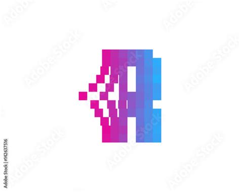 Letter R Pixel Spread Icon Logo Design Element Stock Vektorgrafik