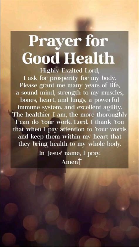 A Prayer For Good Health Good Prayers Catholic Prayers Prayers For