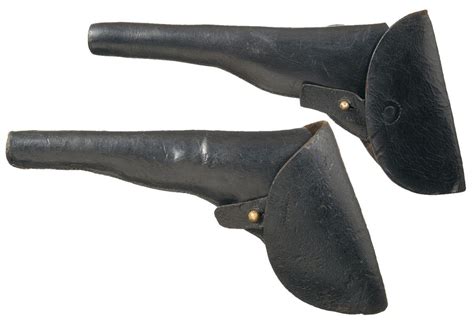 Pair Of Civil War Colt Model 1860 Army Percussion Revolver Holsters