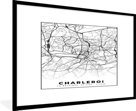 Posters Zwart Wit Plattegrond Charleroi Zwart Wit Stadskaart