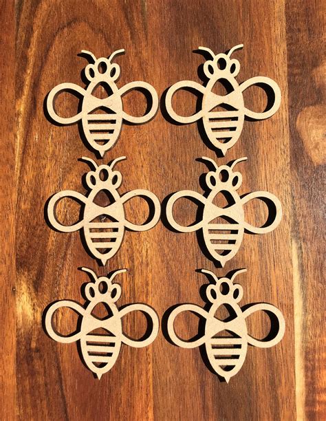 Wooden Bee Cutout Shape Wooden Bumble Bee Creature Insect Etsy