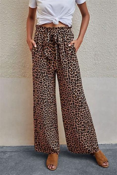Leopard Wide Leg Pants Shopperboard