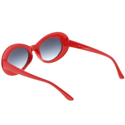 Colorful Retro 1990s Fashion Round Clout Oval Lens Sunglasses Zerouv