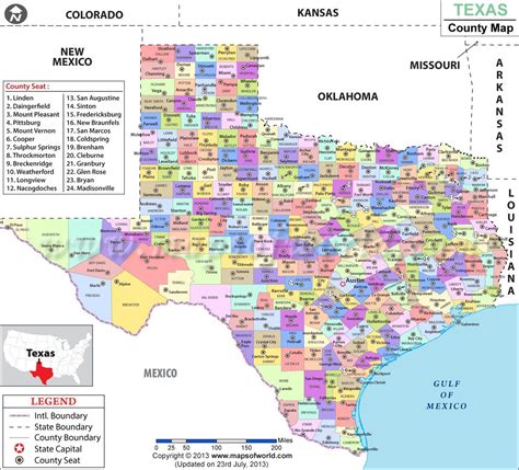 Texas County Map, List of Counties in Texas (TX) - Maps of World ...