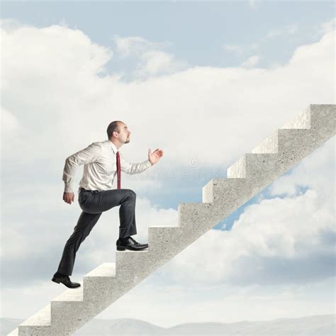 Man On Stair Stock Image Image Of Success Mountain 78011351