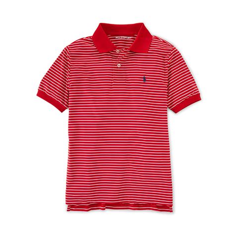 Ralph Lauren Performance Striped Polo Shirt In Red Lyst