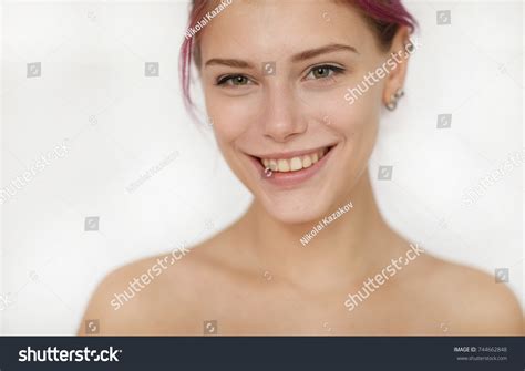 Happy Young Girl Purple Hair Cute Stock Photo 744662848 Shutterstock