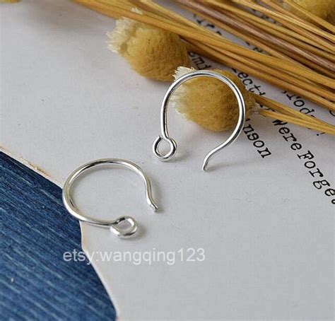 Solid Sterling Silver Mm Fish Hook Earring With Loop Etsy