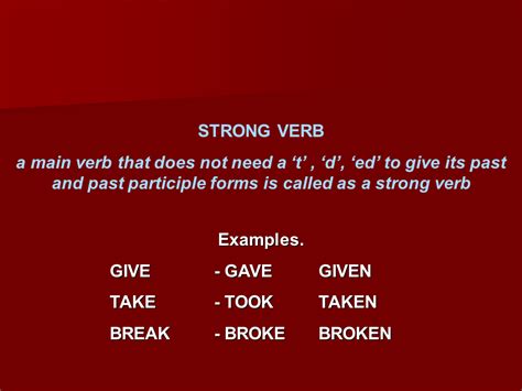 The verb to be is the fundamental verb used to indicate the existence of an entity (person, object, abstraction) or to relate an in linguistics, it is sometimes known as a copula. Strong and weak verbs - Presentation English Language