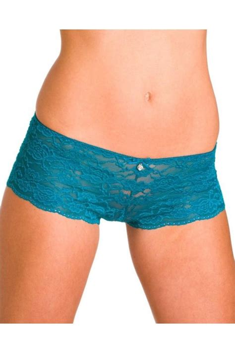 Ladies Camille Green Lace Lingerie Womens Bow French Knickers Briefs