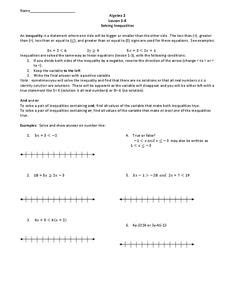 Not equal to, less than, greater. Solving Inequalities Worksheet for 8th - 11th Grade ...