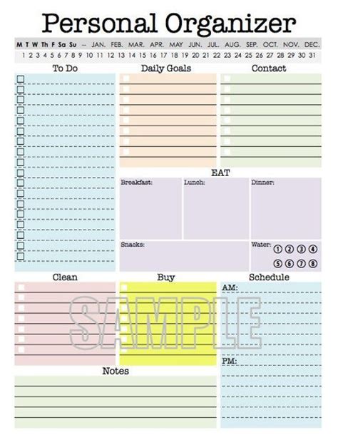 Personal Organizer Daily Planner Weekly Planner To Do Etsy Canada