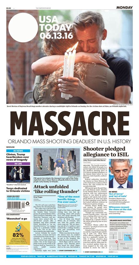 Usa Today Today S Front Pages Newseum Usa Today Newspaper Cover Newspaper Headlines