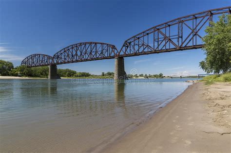Railroad Bridge Over Missouri River Stock Image Image Of Railway