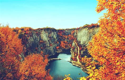 Nature Landscape Fall Lake Canyon Trees Water Leaves Wallpapers