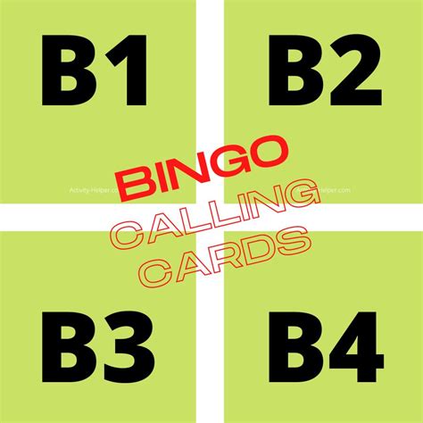 Bingo Calling Deck Of Cards Activity Helper