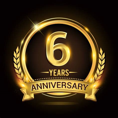 Royalty Free Happy Sixth Anniversary Clip Art Vector Images