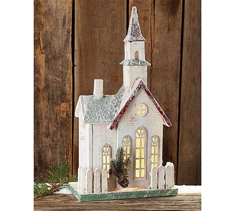 Wooden Church Rustic Decor Light Country By Theartisanstone