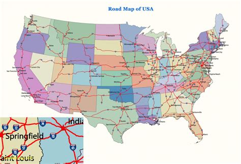 Printable Map Of Usa With Major Highways Printable Us Maps