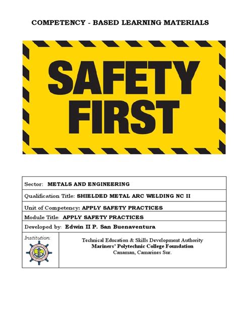Apply Safety Practices Common Pdf Welding Construction