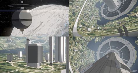 Artstation Megastructures Bernal Sphere Neil Blevins Space City Futuristic City Concept