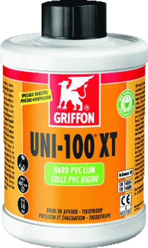 Griffon® Pvc Lijm Uni 100 Xt Inh 1000 Ml Met Kwast Kiwa