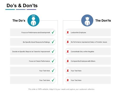 Dos And Donts Compare Ppt Powerpoint Presentation Infographic Template