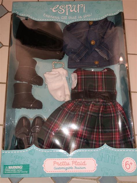 espari barnes and noble doll clothes for18” doll pretty plaid customizable fashion ebay