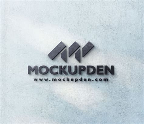 Free 3d Wall Logo Mockup Psd Template Mockup Den