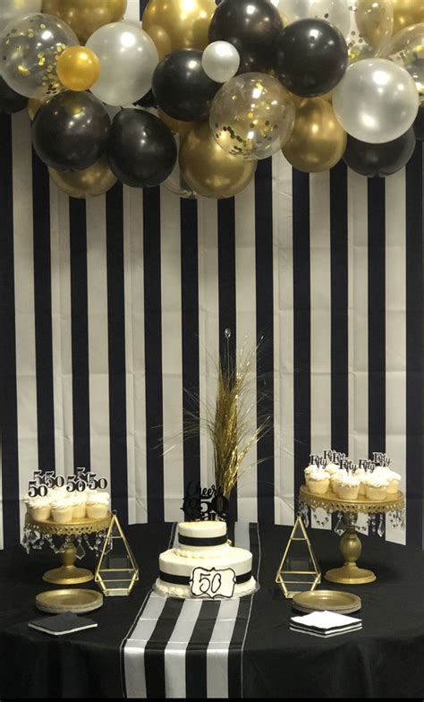 50th Birthday Party Birthday Party Decorations Black And Gold Party