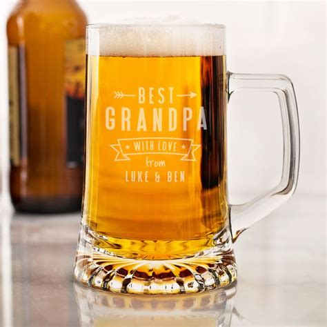Deciding what to buy grandad can be tough: Personalised Best Grandad Glass Tankard | The Gift Experience